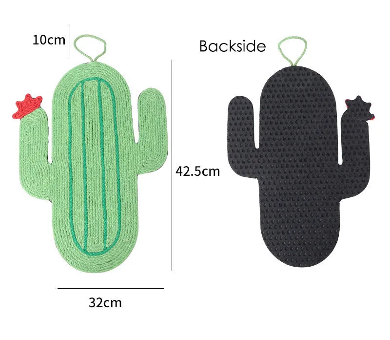 Cactus Wall-Mounted Cat Scratcher Mat for Indoor Cats