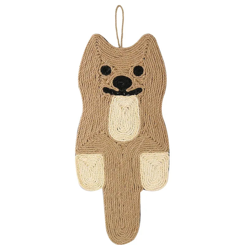 Cat-Shaped Sisal Cat Scratch Pad for Wall & Floor Use