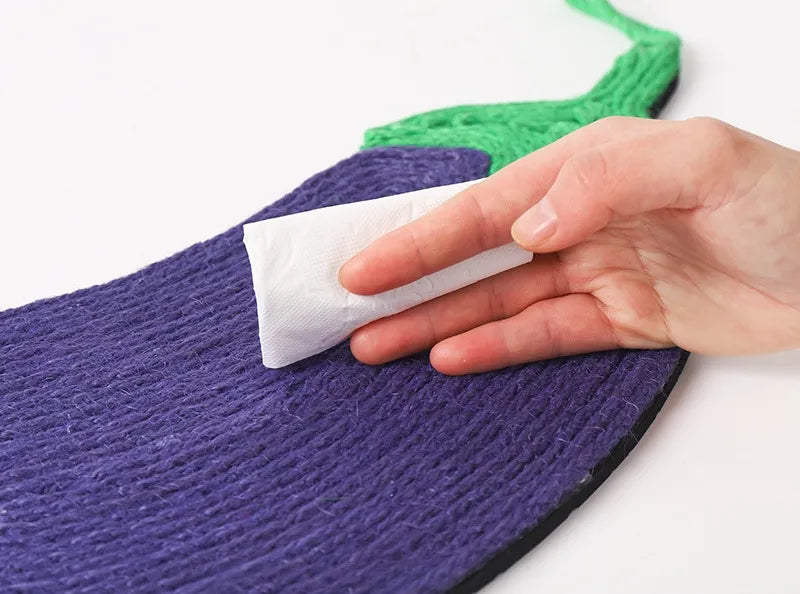 Eggplant Sisal Cat Scratcher Mat for Furniture Protection