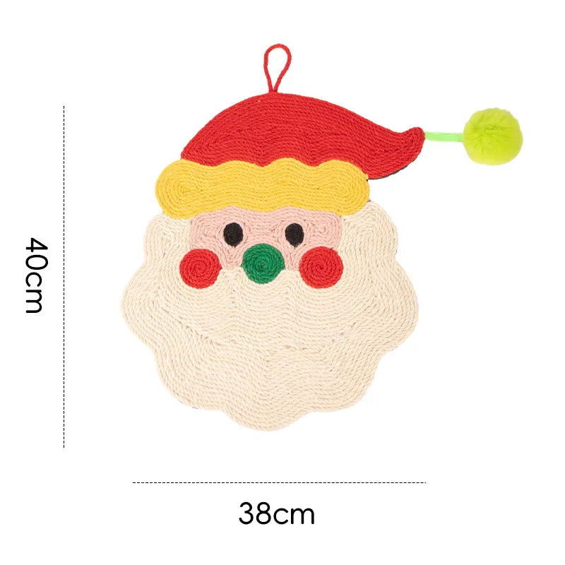 Santa Claus Cat Scratcher Mat for Holiday Decor