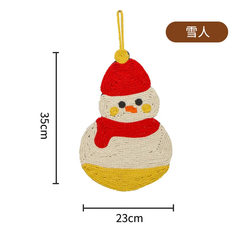 Snowman Cat Scratcher Mat for Holiday Cat Decor