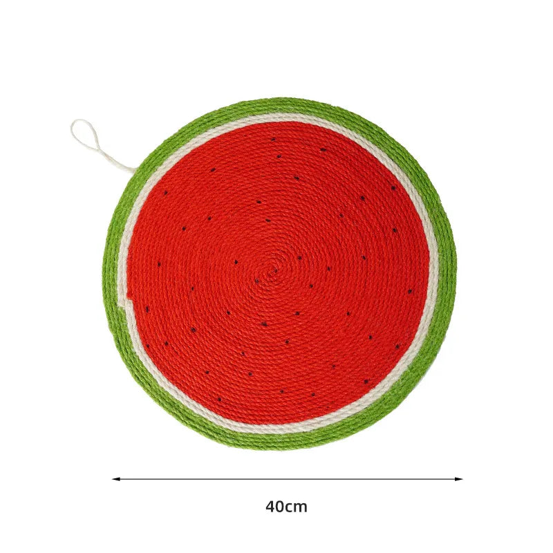 Watermelon Sisal Cat Scratcher Mat for Indoor Cats