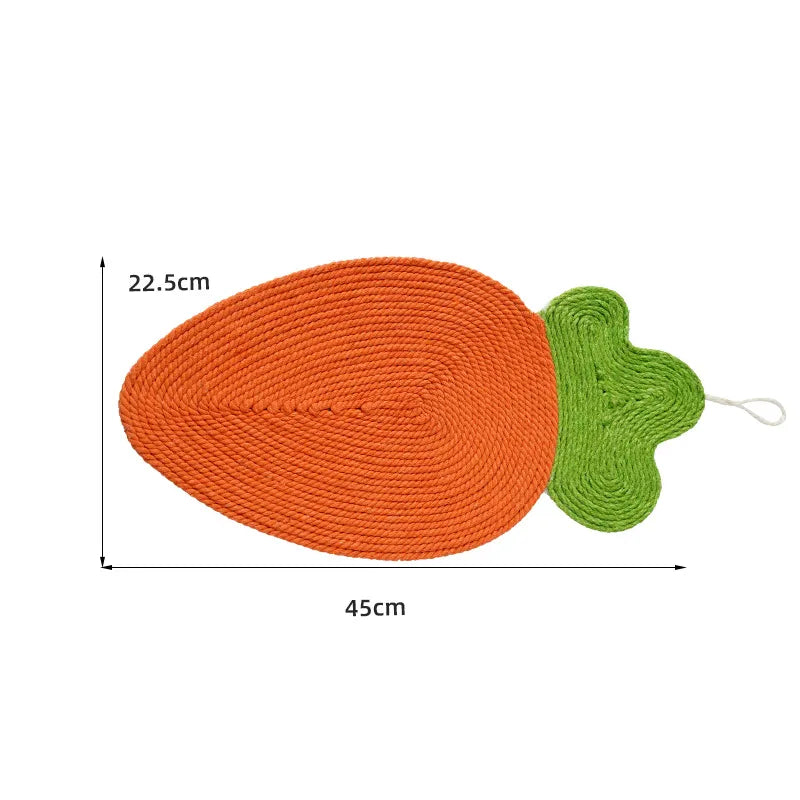 Carrot Sisal Cat Scratcher Mat for Wall & Floor Use
