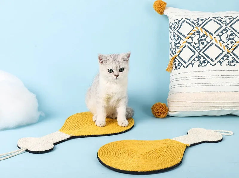Chicken Drumstick Sisal Cat Scratcher Mat for Wall & Floor Use