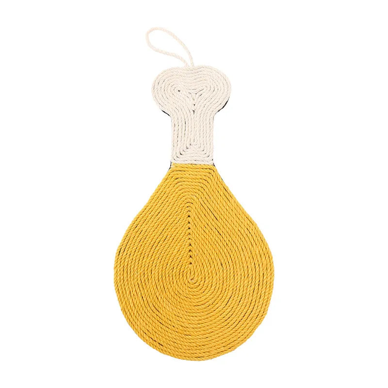 Chicken Drumstick Sisal Cat Scratcher Mat for Wall & Floor Use