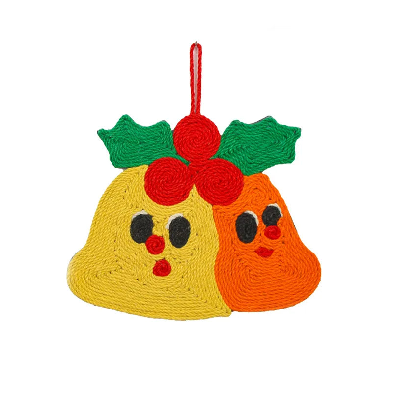 Christmas Bells Sisal Cat Scratch Pad for Indoor Cats