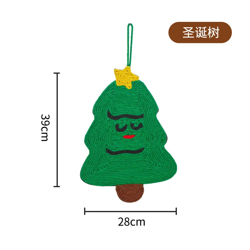 Christmas Tree Cat Scratcher Mat for Wall & Floor Use