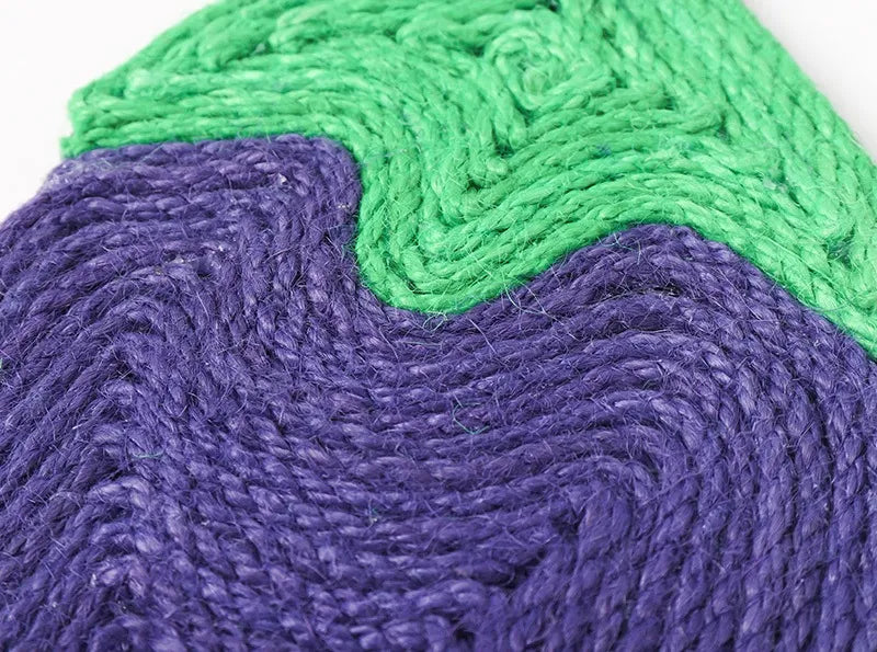Eggplant Sisal Cat Scratcher Mat for Furniture Protection