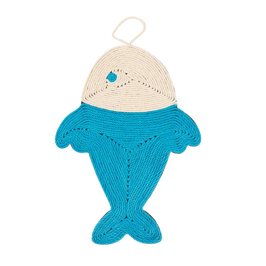 Fish-Shaped Sisal Cat Scratcher Mat for Playful Cats