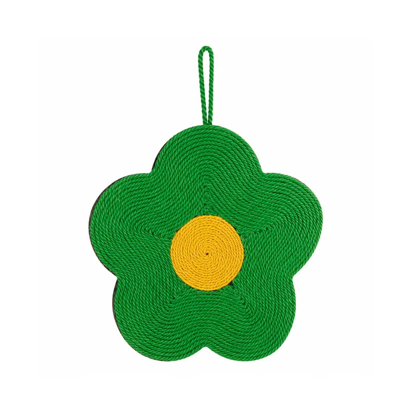 Green Flower Sisal Cat Scratcher Mat for Walls & Floors
