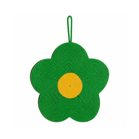 Green Flower Sisal Cat Scratcher Mat for Walls & Floors