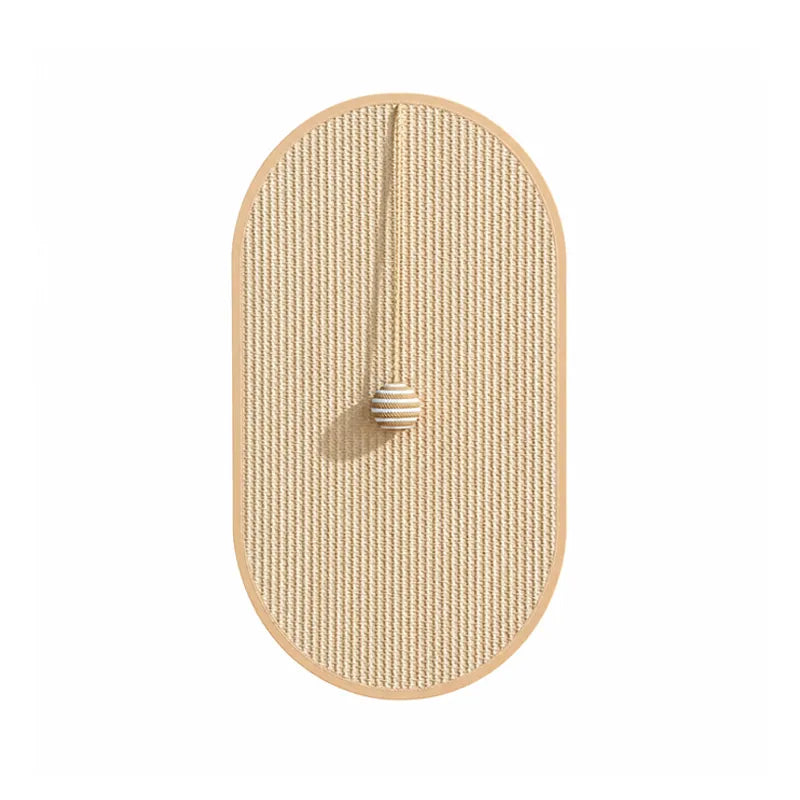 Minimalist Oval Sisal Cat Scratcher Mat for Walls & Floors