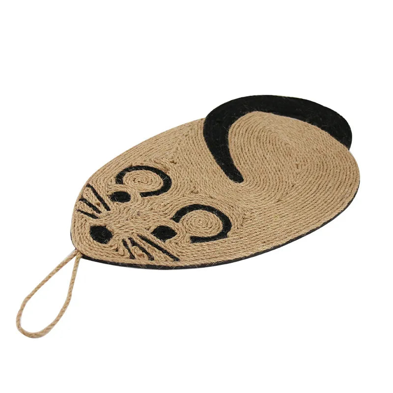 Mouse-Shaped Sisal Cat Scratcher Pad for Indoor Cats