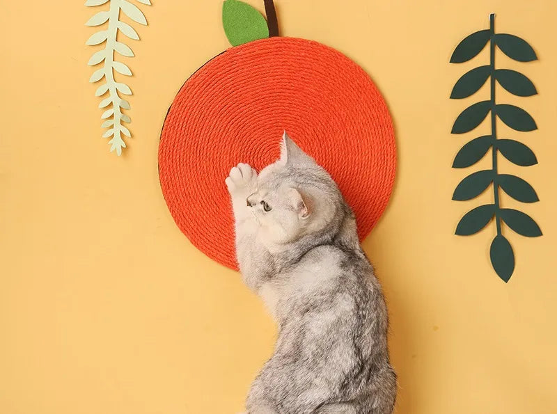 Orange-Shaped Sisal Cat Scratcher Mat for Furniture Protection