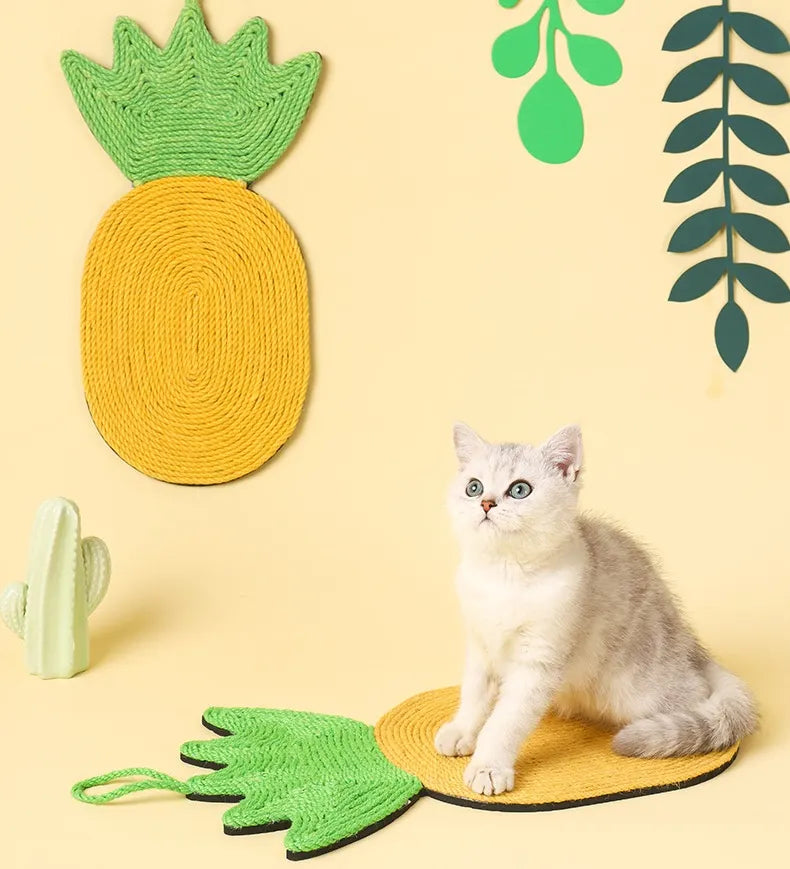 Pineapple Sisal Cat Scratcher Mat for Wall & Floor Use