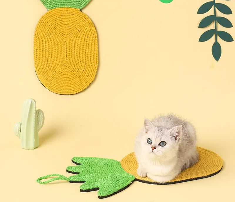 Pineapple Sisal Cat Scratcher Mat for Wall & Floor Use