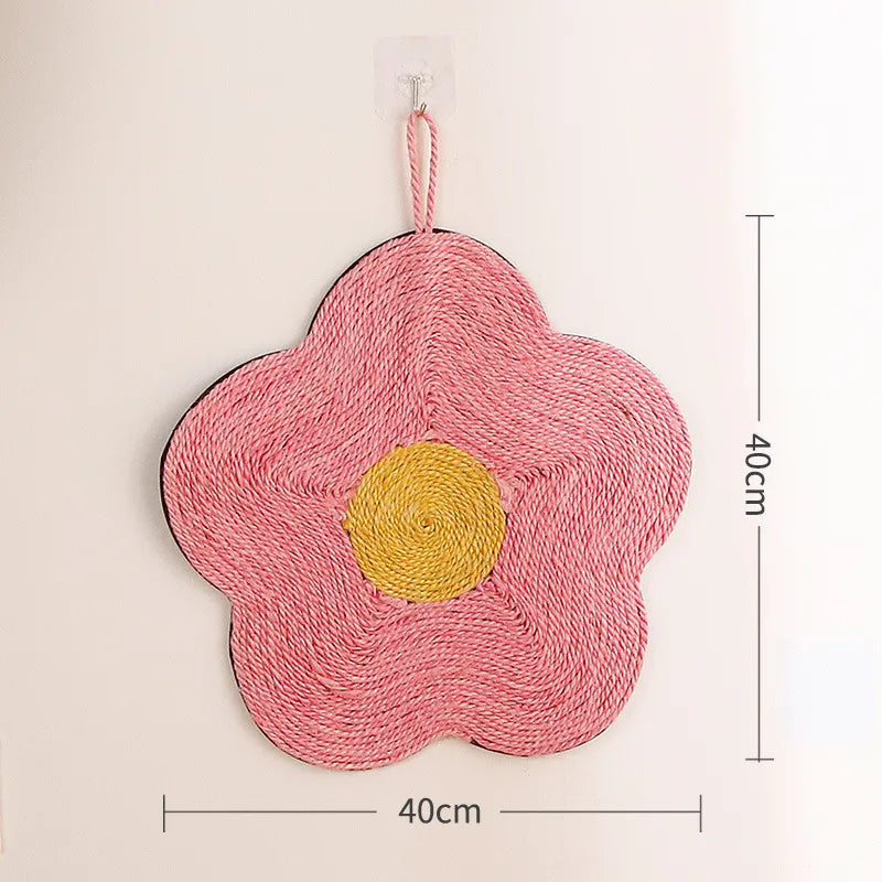 Pink Flower Sisal Cat Scratch Pad for Indoor Cats