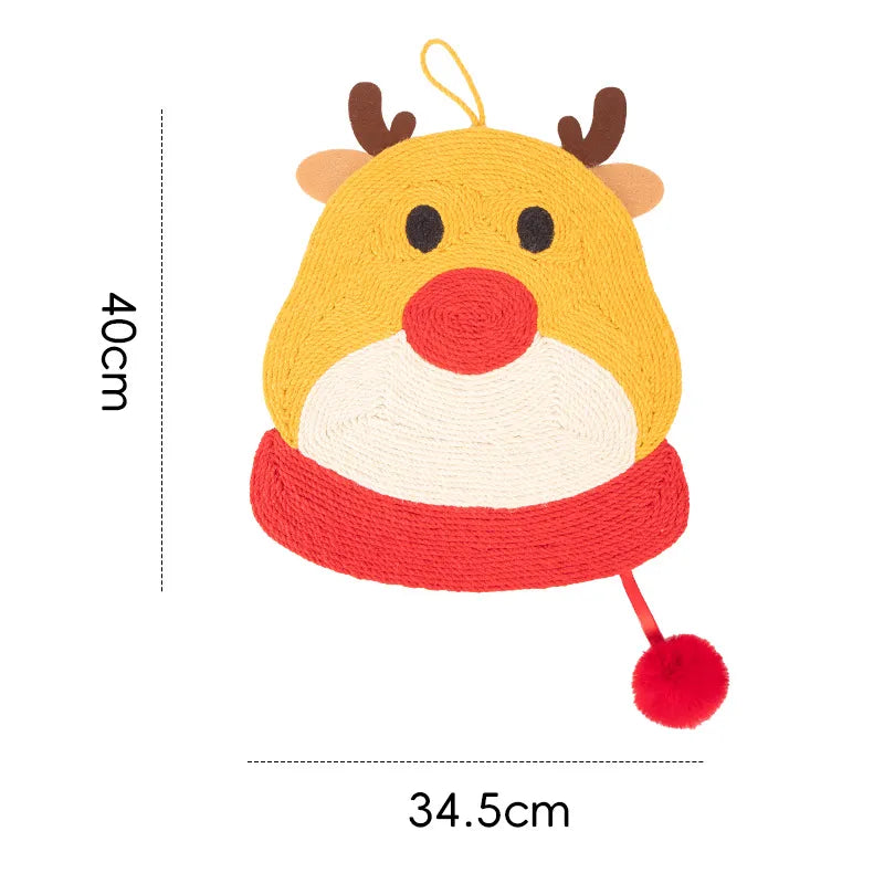 Reindeer Cat Scratcher Mat for Holiday Cat Decor