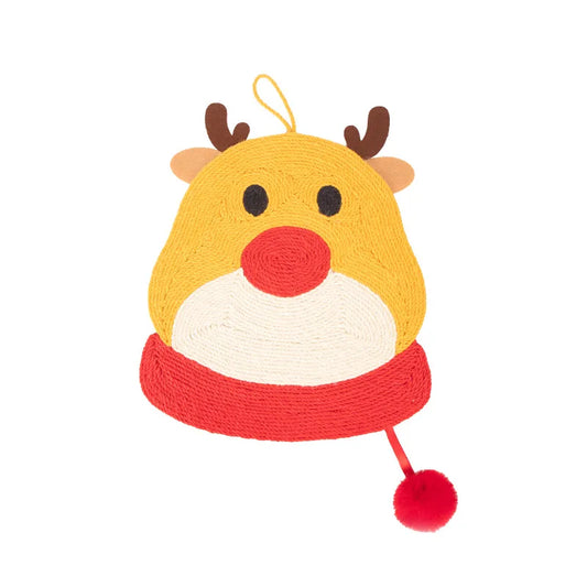 Reindeer Cat Scratcher Mat for Holiday Cat Decor