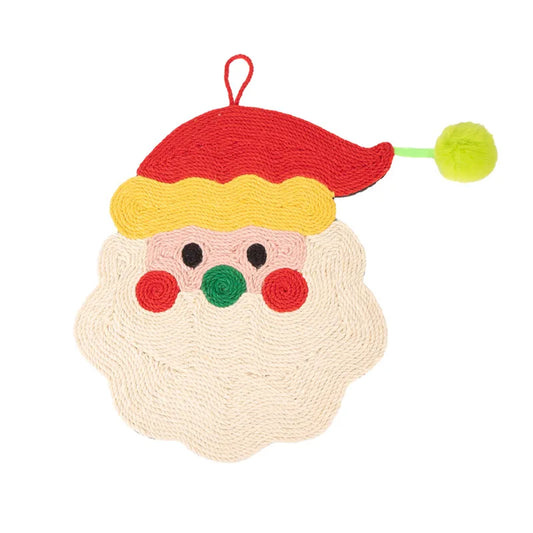 Santa Claus Cat Scratcher Mat for Holiday Decor
