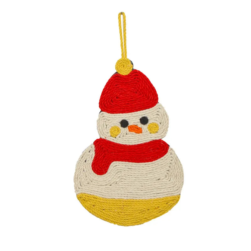 Snowman Cat Scratcher Mat for Holiday Cat Decor